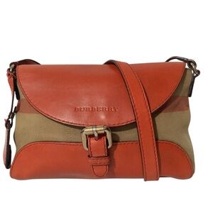 Authentic Burberry Leather Canvas Crossbody